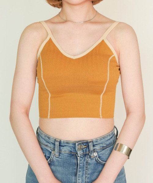 yuue' ( wear )(ユーイ)の「パイピングラインブラトップキャミソール(キャミソール・レディース・ホワイト/ブラック/ダークグリーン/ネイビー/イエロー/オレンジ/グリーン・FREE)」の6枚目の写真