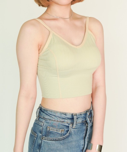 yuue' ( wear )(ユーイ)の「パイピングラインブラトップキャミソール(キャミソール・レディース・ホワイト/ブラック/ダークグリーン/ネイビー/イエロー/オレンジ/グリーン・FREE)」の1枚目の写真