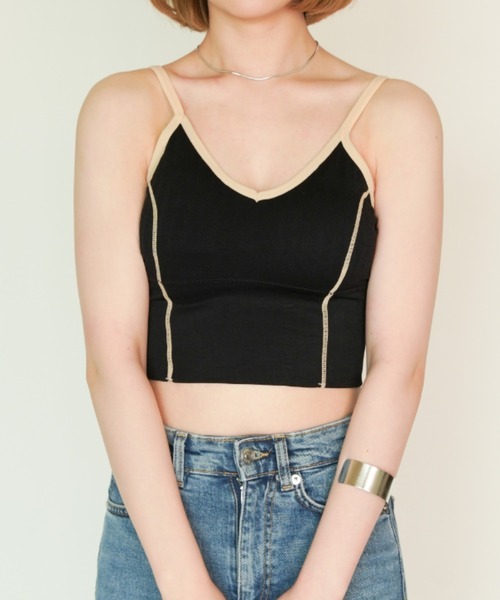 yuue' ( wear )(ユーイ)の「パイピングラインブラトップキャミソール(キャミソール・レディース・ホワイト/ブラック/ダークグリーン/ネイビー/イエロー/オレンジ/グリーン・FREE)」の3枚目の写真