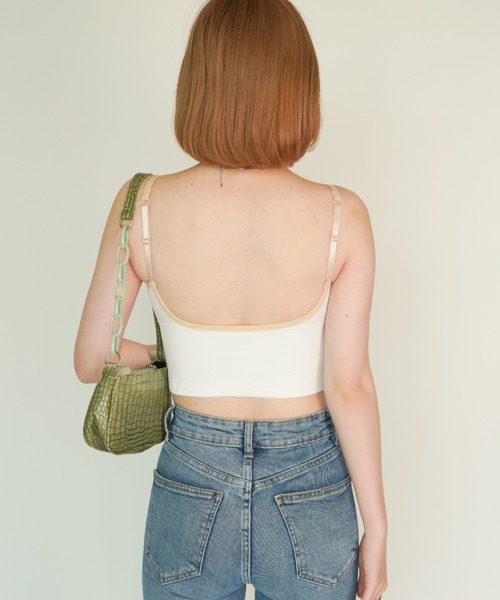 yuue' ( wear )(ユーイ)の「パイピングラインブラトップキャミソール(キャミソール・レディース・ホワイト/ブラック/ダークグリーン/ネイビー/イエロー/オレンジ/グリーン・FREE)」の14枚目の写真