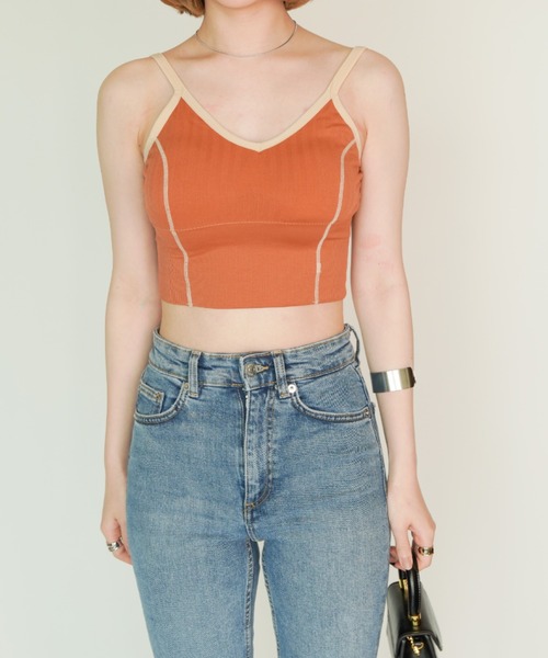 yuue' ( wear )(ユーイ)の「パイピングラインブラトップキャミソール(キャミソール・レディース・ホワイト/ブラック/ダークグリーン/ネイビー/イエロー/オレンジ/グリーン・FREE)」の11枚目の写真