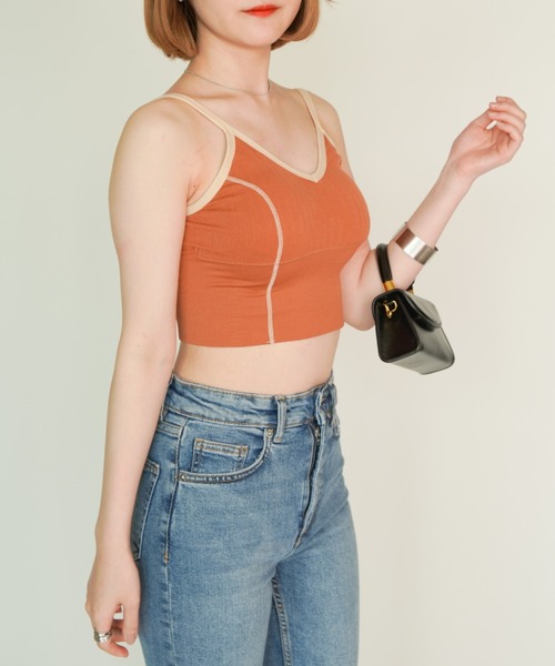 yuue' ( wear )(ユーイ)の「パイピングラインブラトップキャミソール(キャミソール・レディース・ホワイト/ブラック/ダークグリーン/ネイビー/イエロー/オレンジ/グリーン・FREE)」の12枚目の写真