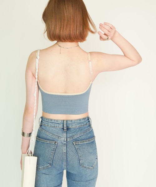 yuue' ( wear )(ユーイ)の「パイピングラインブラトップキャミソール(キャミソール・レディース・ホワイト/ブラック/ダークグリーン/ネイビー/イエロー/オレンジ/グリーン・FREE)」の18枚目の写真
