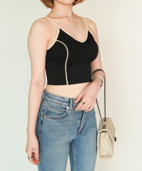 yuue' ( wear )(ユーイ)の「パイピングラインブラトップキャミソール(キャミソール・レディース・ホワイト/ブラック/ダークグリーン/ネイビー/イエロー/オレンジ/グリーン・FREE)」の22枚目の写真