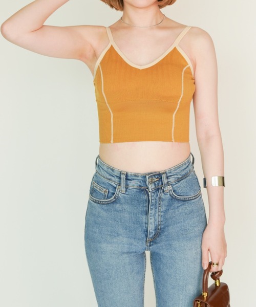 yuue' ( wear )(ユーイ)の「パイピングラインブラトップキャミソール(キャミソール・レディース・ホワイト/ブラック/ダークグリーン/ネイビー/イエロー/オレンジ/グリーン・FREE)」の20枚目の写真