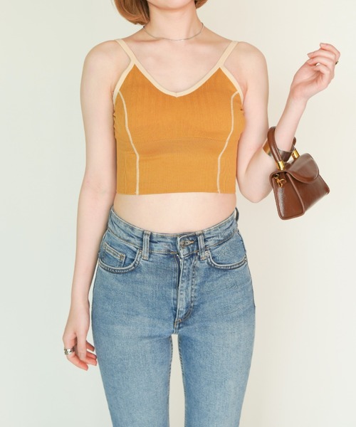 yuue' ( wear )(ユーイ)の「パイピングラインブラトップキャミソール(キャミソール・レディース・ホワイト/ブラック/ダークグリーン/ネイビー/イエロー/オレンジ/グリーン・FREE)」の19枚目の写真