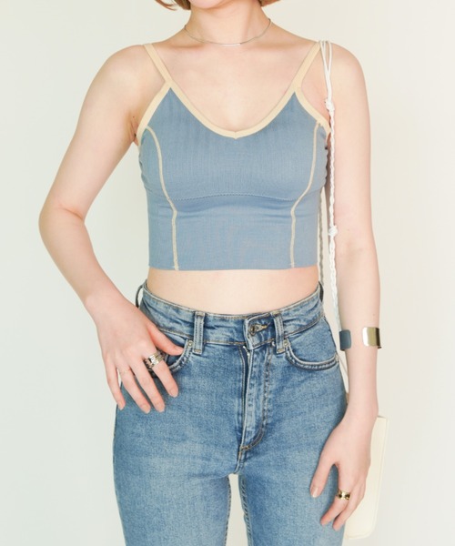 yuue' ( wear )(ユーイ)の「パイピングラインブラトップキャミソール(キャミソール・レディース・ホワイト/ブラック/ダークグリーン/ネイビー/イエロー/オレンジ/グリーン・FREE)」の16枚目の写真