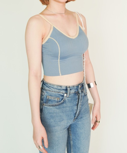 yuue' ( wear )(ユーイ)の「パイピングラインブラトップキャミソール(キャミソール・レディース・ホワイト/ブラック/ダークグリーン/ネイビー/イエロー/オレンジ/グリーン・FREE)」の17枚目の写真