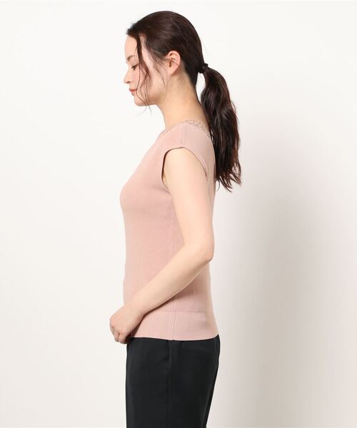 FEERICHELU（フェリーシェル）の「ニット 2wayネックレースデザイン フレンチスリーブ FEERICHELU（ニット/セーター・レディース・ラベンダー/ピンクベージュ/グレイッシュベージュ/ベージュ/スモークピンク・S/M）」の12枚目の写真