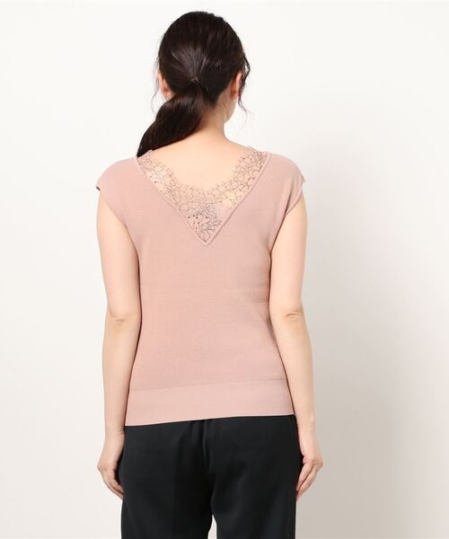 FEERICHELU（フェリーシェル）の「ニット 2wayネックレースデザイン フレンチスリーブ FEERICHELU（ニット/セーター・レディース・ラベンダー/ピンクベージュ/グレイッシュベージュ/ベージュ/スモークピンク・S/M）」の11枚目の写真