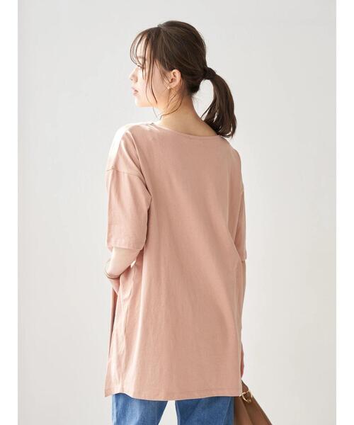 earth music&ecology（アースミュージックアンドエコロジー）の「ドレープカットチュニック　＊（Tシャツ/カットソー・レディース・チャコールグレー/ホワイト系その他2/ピンクベージュ・FREE）」の9枚目の写真
