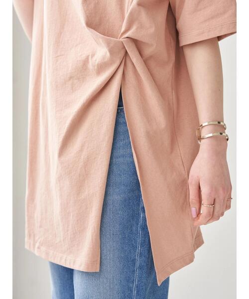 earth music&ecology（アースミュージックアンドエコロジー）の「ドレープカットチュニック　＊（Tシャツ/カットソー・レディース・チャコールグレー/ホワイト系その他2/ピンクベージュ・FREE）」の12枚目の写真