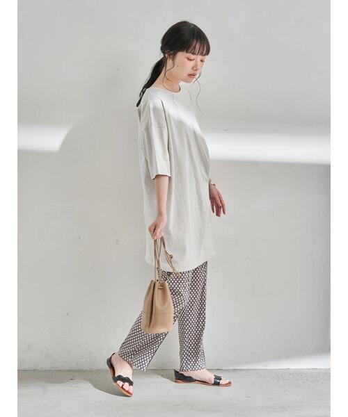 earth music&ecology（アースミュージックアンドエコロジー）の「ドレープカットチュニック　＊（Tシャツ/カットソー・レディース・チャコールグレー/ホワイト系その他2/ピンクベージュ・FREE）」の20枚目の写真