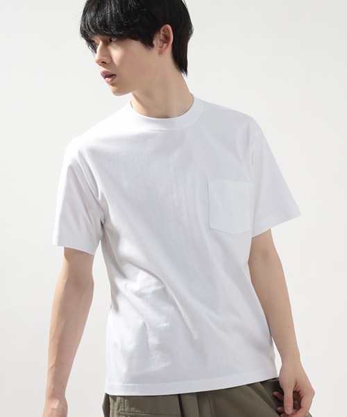 HANES(ヘインズ)の「【Hanes/ヘインズ】 BEEFY-T ポケットTシャツ クルーネック Tシャツ ユニセックス/無地(Tシャツ/カットソー・メンズ・ホワイト/ブラック/グレー/ネイビー・L/M/XL/S)」の5枚目の写真