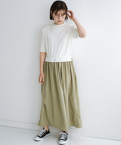 やる気も時間もない日に頼れる Haco ハコ のファッション すぽんとかぶってパッとかわいいドッキングワンピース ワンピース