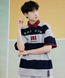 ROMANTIC CROWN | 【ROMANTIC CROWN】RMTC CLUB STRIPE POLO / ロマンティッククラウン クラブ ストライプ ロゴ ポロシャツ(ポロシャツ)