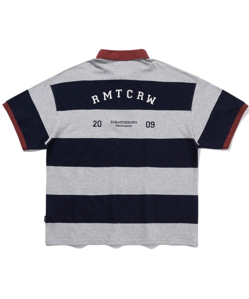 ROMANTIC CROWN（ロマンティッククラウン）の「【ROMANTIC CROWN】RMTC CLUB STRIPE POLO / ロマンティッククラウン クラブ ストライプ ロゴ ポロシャツ（ポロシャツ・メンズ・ネイビー/バーガンディー/グレー・SMALL/MEDIUM/X-LARGE/LARGE）」の21枚目の写真