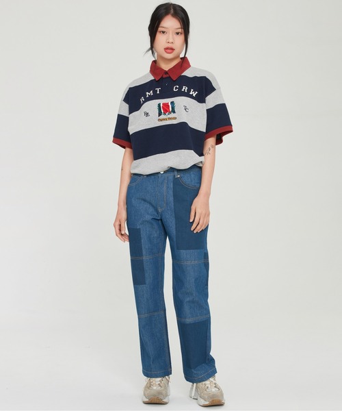 ROMANTIC CROWN（ロマンティッククラウン）の「【ROMANTIC CROWN】RMTC CLUB STRIPE POLO / ロマンティッククラウン クラブ ストライプ ロゴ ポロシャツ（ポロシャツ・メンズ・ネイビー/バーガンディー/グレー・SMALL/MEDIUM/X-LARGE/LARGE）」の19枚目の写真