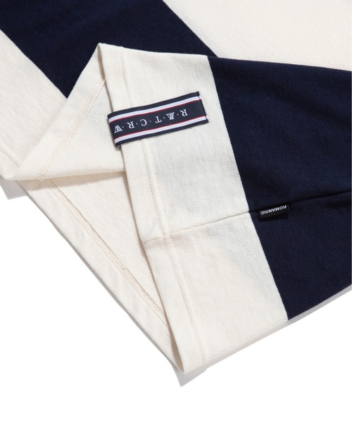 ROMANTIC CROWN（ロマンティッククラウン）の「【ROMANTIC CROWN】RMTC CLUB STRIPE POLO / ロマンティッククラウン クラブ ストライプ ロゴ ポロシャツ（ポロシャツ・メンズ・ネイビー/バーガンディー/グレー・SMALL/MEDIUM/X-LARGE/LARGE）」の13枚目の写真