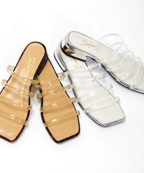 AS KNOW AS PINKY（アズノゥアズピンキー）の「クリアなチューブミュール（サンダル・レディース・シルバー/ブラウン系その他・M/L）」の13枚目の写真