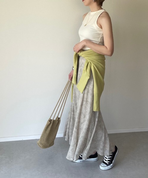 y/m by misato（イムバイミサト）の「マーブル柄マーメイドスカート（スカート・レディース・オレンジ/グリーン・FREE）」の10枚目の写真