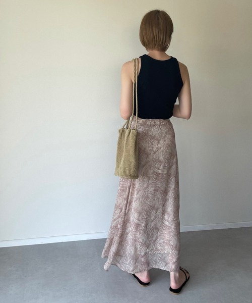 y/m by misato（イムバイミサト）の「マーブル柄マーメイドスカート（スカート・レディース・オレンジ/グリーン・FREE）」の5枚目の写真