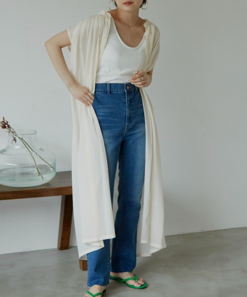 Auntie Rosa Holiday（アンティローザホリデー）の「カップ付きリブタンクトップ（タンクトップ・レディース・アイボリー/ブラック/ホワイト・MEDIUM/SMALL）」の9枚目の写真