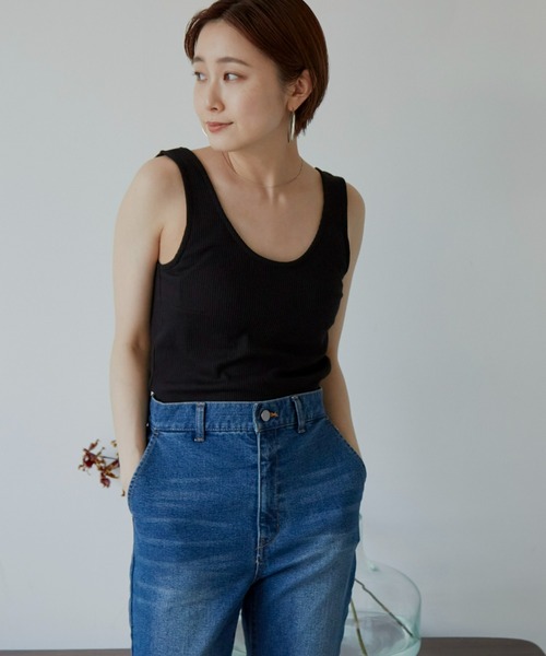 Auntie Rosa Holiday（アンティローザホリデー）の「カップ付きリブタンクトップ（タンクトップ・レディース・アイボリー/ブラック/ホワイト・MEDIUM/SMALL）」の13枚目の写真