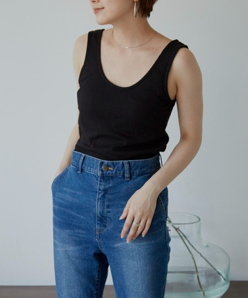 Auntie Rosa Holiday（アンティローザホリデー）の「カップ付きリブタンクトップ（タンクトップ・レディース・アイボリー/ブラック/ホワイト・MEDIUM/SMALL）」の14枚目の写真