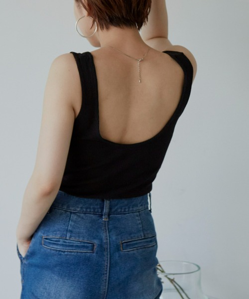 Auntie Rosa Holiday（アンティローザホリデー）の「カップ付きリブタンクトップ（タンクトップ・レディース・アイボリー/ブラック/ホワイト・MEDIUM/SMALL）」の17枚目の写真