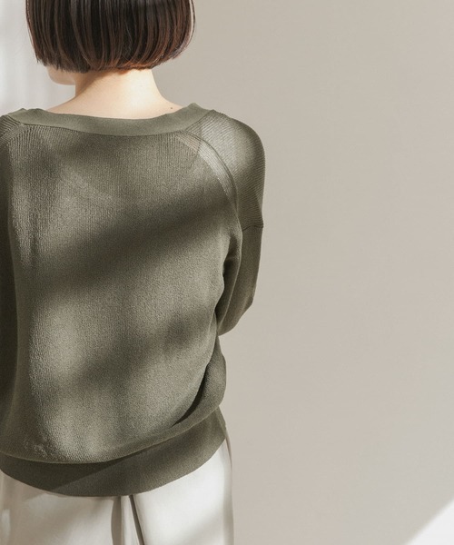 FORK&SPOON（フォークアンドスプーン）の「FORK&SPOON　ペーパーニットカーディガン（カーディガン/ボレロ・レディース・ブラック/カーキ/ライトベージュ・ONE）」の7枚目の写真