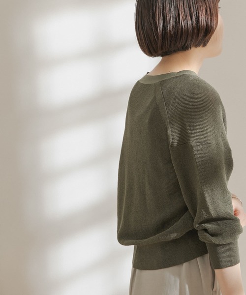 FORK&SPOON（フォークアンドスプーン）の「FORK&SPOON　ペーパーニットカーディガン（カーディガン/ボレロ・レディース・ブラック/カーキ/ライトベージュ・ONE）」の10枚目の写真