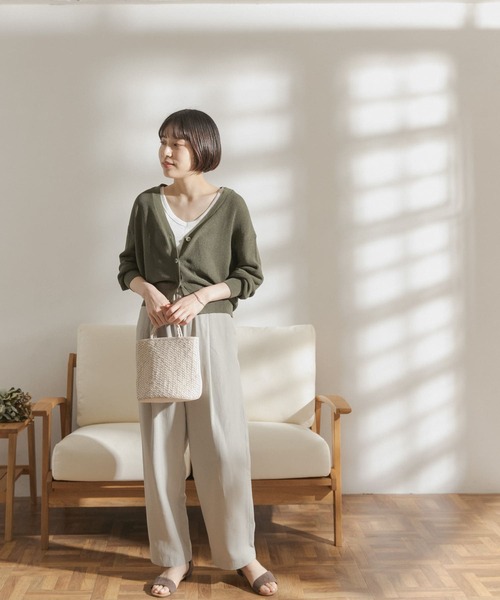 FORK&SPOON（フォークアンドスプーン）の「FORK&SPOON　ペーパーニットカーディガン（カーディガン/ボレロ・レディース・ブラック/カーキ/ライトベージュ・ONE）」の12枚目の写真