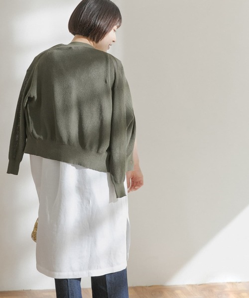 FORK&SPOON（フォークアンドスプーン）の「FORK&SPOON　ペーパーニットカーディガン（カーディガン/ボレロ・レディース・ブラック/カーキ/ライトベージュ・ONE）」の14枚目の写真