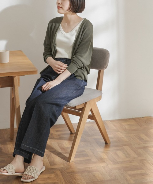 FORK&SPOON（フォークアンドスプーン）の「FORK&SPOON　ペーパーニットカーディガン（カーディガン/ボレロ・レディース・ブラック/カーキ/ライトベージュ・ONE）」の21枚目の写真