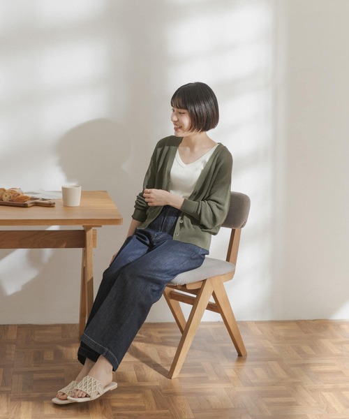 FORK&SPOON（フォークアンドスプーン）の「FORK&SPOON　ペーパーニットカーディガン（カーディガン/ボレロ・レディース・ブラック/カーキ/ライトベージュ・ONE）」の22枚目の写真