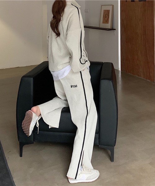 HALEY PESCA(ヘーリーペスカ)の「HALEY PESCA/ラインジャージセットアップ(セットアップ・レディース・グレー/ブラック・FREE)」の6枚目の写真