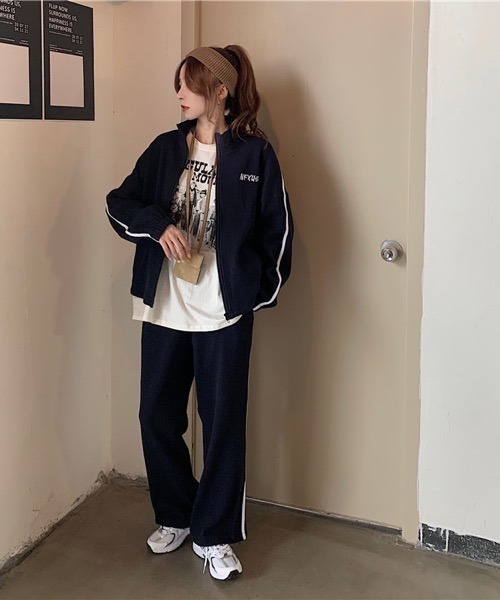 HALEY PESCA(ヘーリーペスカ)の「HALEY PESCA/ラインジャージセットアップ(セットアップ・レディース・グレー/ブラック・FREE)」の10枚目の写真