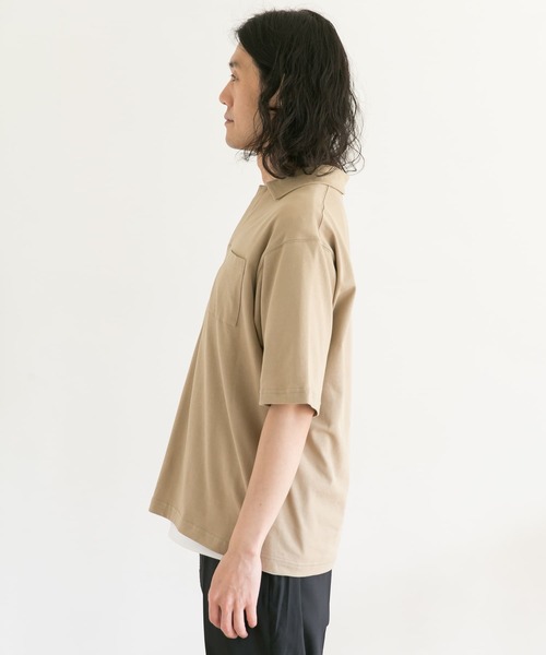 URBAN RESEARCH DOORS(アーバンリサーチドアーズ)の「スキッパーシャツ(Tシャツ/カットソー・メンズ・ブラック/ベージュ系その他・38/40)」の9枚目の写真
