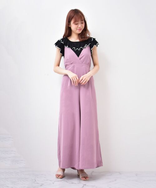 MAJESTIC LEGON（マジェスティックレゴン）の「キャミフレアサロペット（サロペット/オーバーオール・レディース・ブラック/サックスブルー/ピンク・MEDIUM）」の6枚目の写真