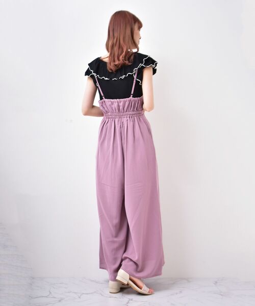 MAJESTIC LEGON（マジェスティックレゴン）の「キャミフレアサロペット（サロペット/オーバーオール・レディース・ブラック/サックスブルー/ピンク・MEDIUM）」の11枚目の写真