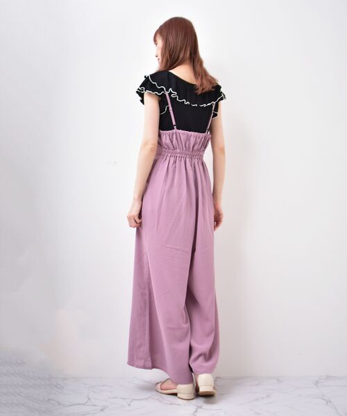 MAJESTIC LEGON（マジェスティックレゴン）の「キャミフレアサロペット（サロペット/オーバーオール・レディース・ブラック/サックスブルー/ピンク・MEDIUM）」の15枚目の写真