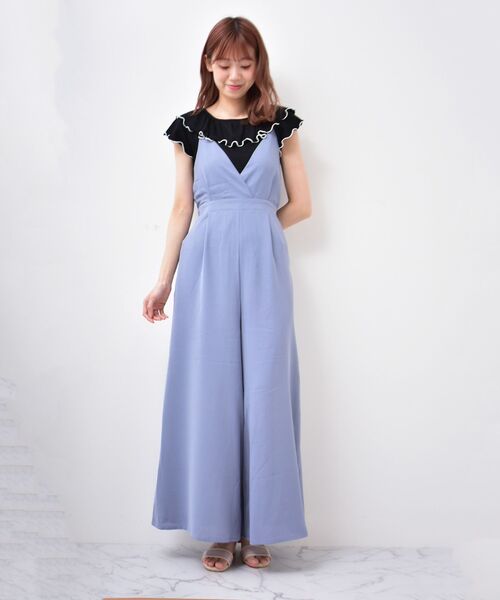 MAJESTIC LEGON（マジェスティックレゴン）の「キャミフレアサロペット（サロペット/オーバーオール・レディース・ブラック/サックスブルー/ピンク・MEDIUM）」の17枚目の写真