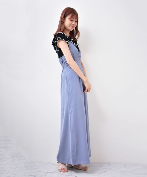 MAJESTIC LEGON（マジェスティックレゴン）の「キャミフレアサロペット（サロペット/オーバーオール・レディース・ブラック/サックスブルー/ピンク・MEDIUM）」の8枚目の写真