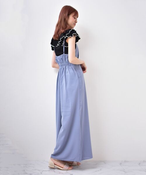 MAJESTIC LEGON（マジェスティックレゴン）の「キャミフレアサロペット（サロペット/オーバーオール・レディース・ブラック/サックスブルー/ピンク・MEDIUM）」の20枚目の写真