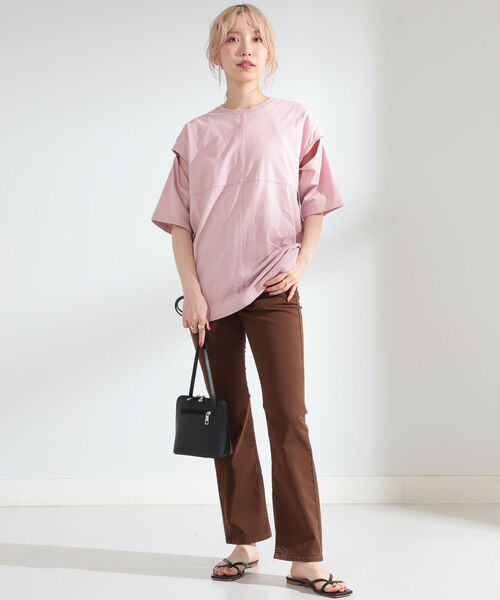 Ray BEAMS（レイビームス）の「Ray BEAMS / 2way スリット スリーブ Tシャツ（Tシャツ/カットソー・レディース・ホワイト/ブラック/ピンク・ONE SIZE）」の17枚目の写真