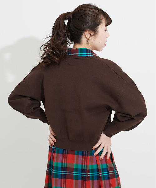 新品同様 Dot＆Stripes CHILDWOMAN ドットアンドストライプス チャイルドウーマン AMOSSA ミラノリブ BIGサイズ カーディガン 紺 レディース 古着 中古 Dot&Stripes CHILDWOMAN - 新品同様 Dot＆Stripes CHILDWOMAN