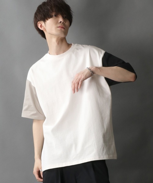 SITRY（シトリー）の「Loose silhouette Heavy weight T-shirt/ルーズシルエット ヘビーウェイト Ｔシャツ（Tシャツ/カットソー・メンズ・ホワイト系その他/ブラック系その他/ベージュ系その他/ブラック/オフホワイト/グリーン/グレイッシュベージュ/スモークピンク/グレイッシュブルー・M/L）」の3枚目の写真