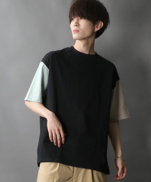 SITRY（シトリー）の「Loose silhouette Heavy weight T-shirt/ルーズシルエット ヘビーウェイト Ｔシャツ（Tシャツ/カットソー・メンズ・ホワイト系その他/ブラック系その他/ベージュ系その他/ブラック/オフホワイト/グリーン/グレイッシュベージュ/スモークピンク/グレイッシュブルー・M/L）」の4枚目の写真