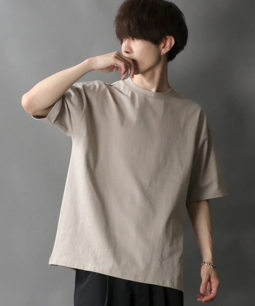 SITRY（シトリー）の「Loose silhouette Heavy weight T-shirt/ルーズシルエット ヘビーウェイト Ｔシャツ（Tシャツ/カットソー・メンズ・ホワイト系その他/ブラック系その他/ベージュ系その他/ブラック/オフホワイト/グリーン/グレイッシュベージュ/スモークピンク/グレイッシュブルー・M/L）」の6枚目の写真
